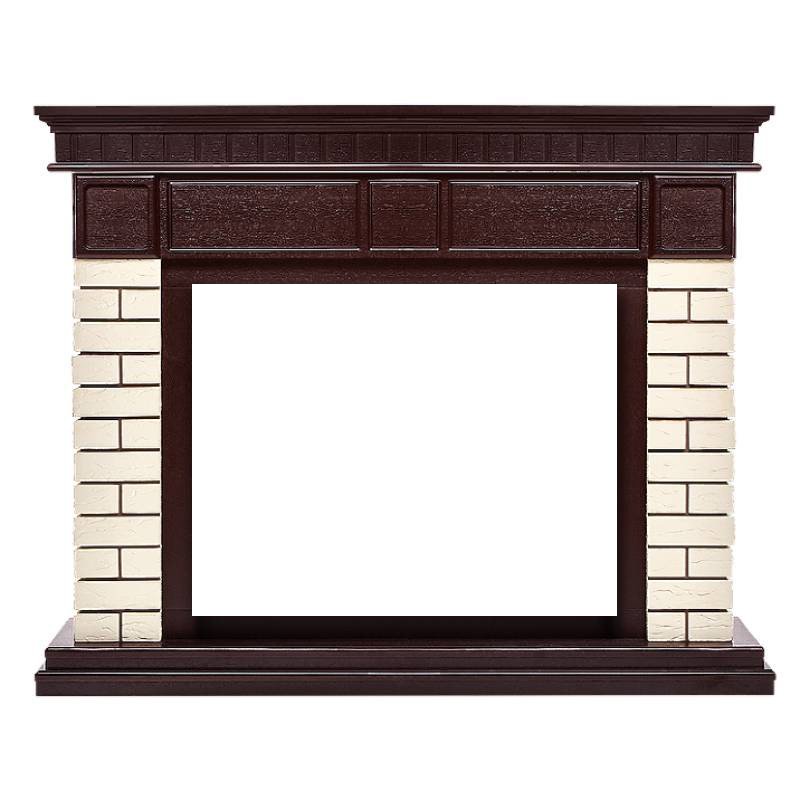 Портал Firelight Bricks 25 камень бежевый/шпон темный дуб