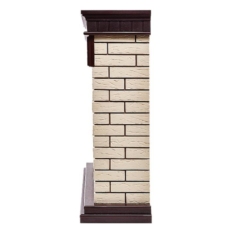 Портал Firelight Bricks 25 камень бежевый/шпон темный дуб