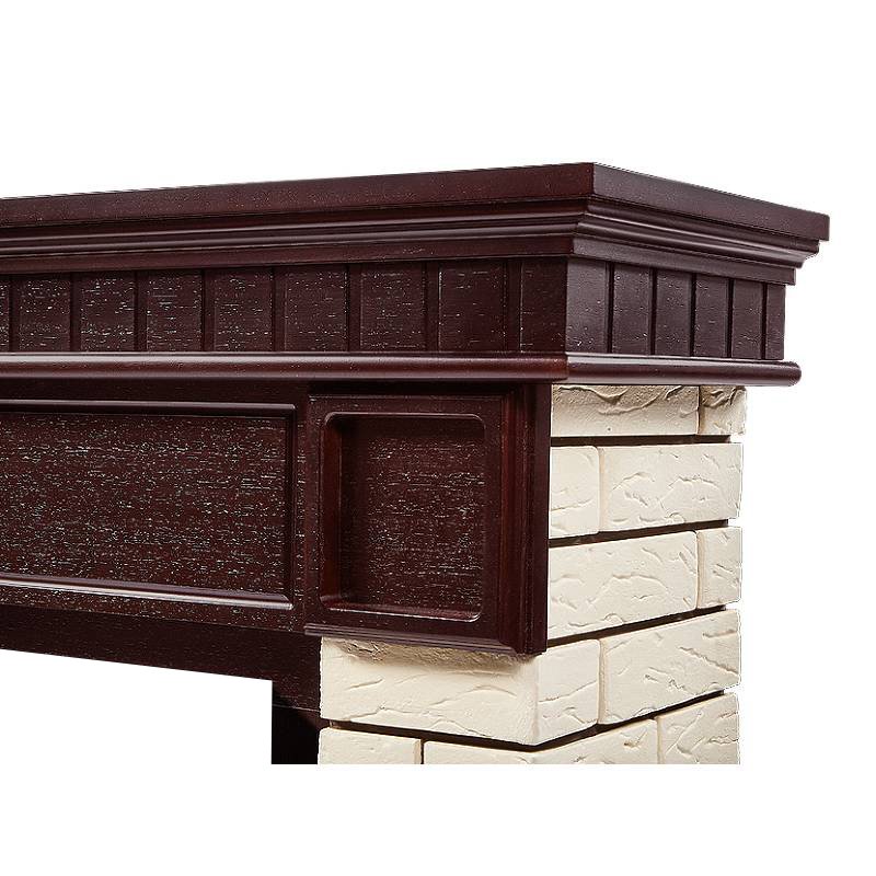 Портал Firelight Bricks 25 камень бежевый/шпон темный дуб